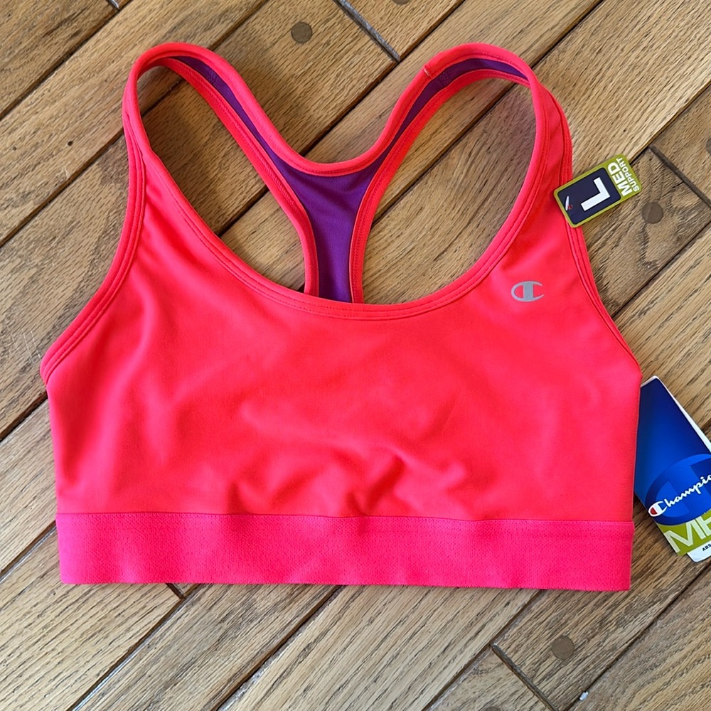 NWT champion large neon flare sports bra